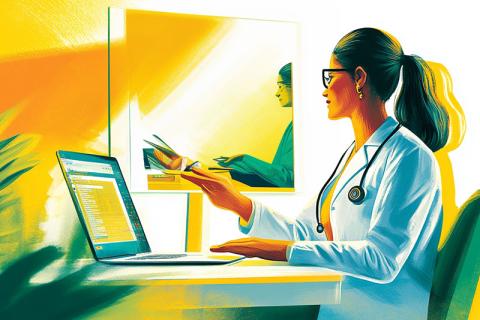 Mjoyce12 White Background Doctoring Monitoring Patient Online I Thumb C