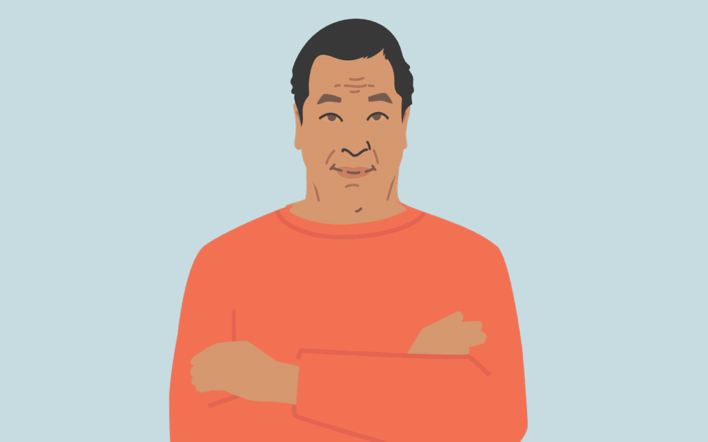 Illustration of a man with his arms crossed